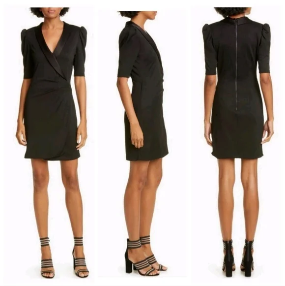 Alice + Olivia Remi tuxedo Wrap Dress Size 4 - Picture 7 of 11